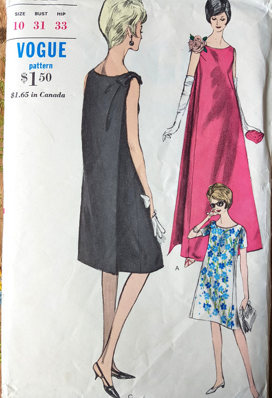 1960s ELEGANT Maternity Evening Dress Pattern VOGUE 6022 Bust 31 Vintage Sewing Pattern