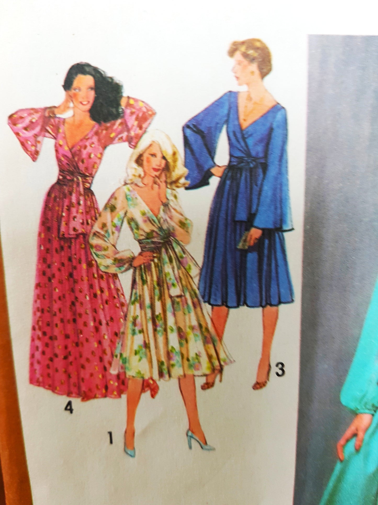 1970s BEAUTIFUL Evening Cocktail Party Dress Pattern SIMPLICITY 9297 Four Lovely Versions, 2 Lengths, Bust 36 Vintage Sewing Pattern FF
