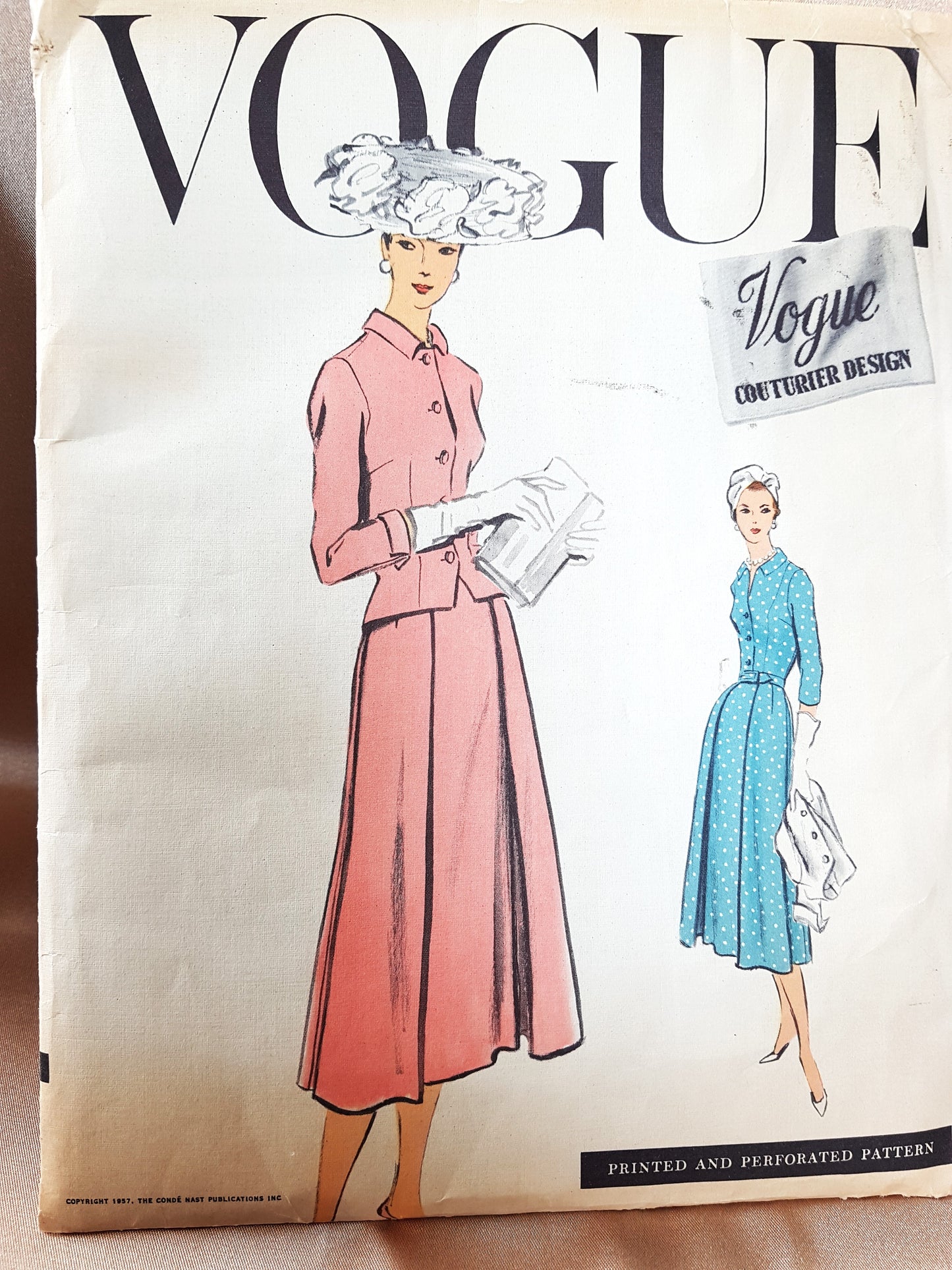 1950s DIOR Style Lovely Dress and Fitted Jacket Pattern VOGUE Couturier Design 954 Bust 38 Vintage Sewing Pattern FACTORY FOLDED