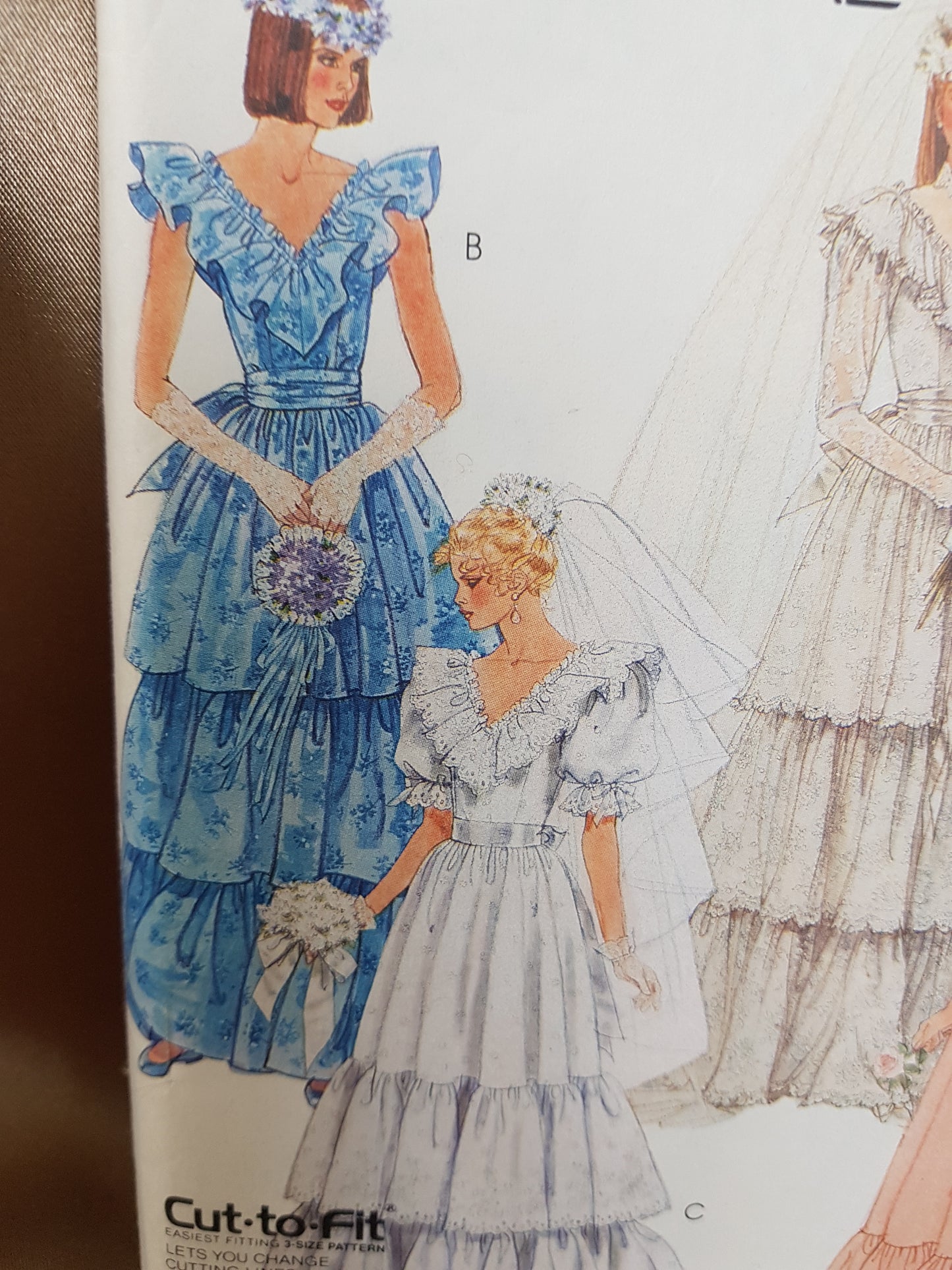 1980s ROMANTIC Bridal or Bridesmaids Wedding Gown Pattern McCALLs 3573 Four Beautiful Versions, Bust 30.5-32.5 Vintage Sewing Pattern FF