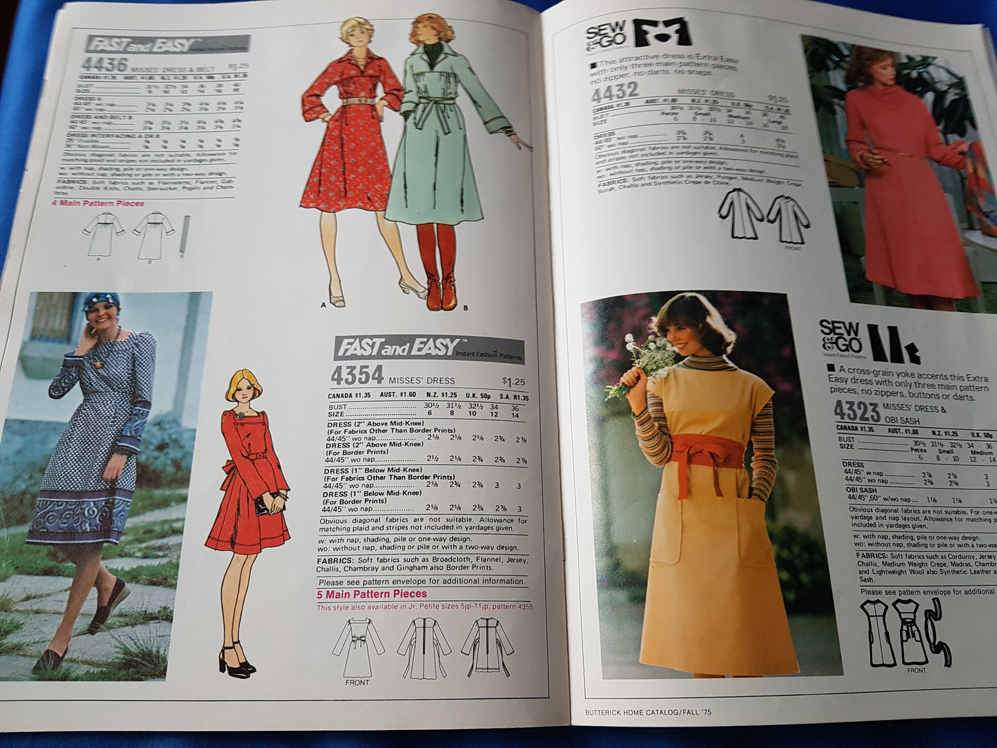 FABULOUS 1970s Vintage BUTTERICK Patterns Catalog Book - Fall 1975 Fashions - Featured Designers Betsey Johnson, Jane Tise, Kenzo, Daniel Hechter