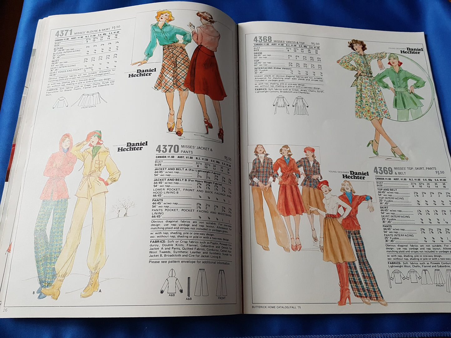 FABULOUS 1970s Vintage BUTTERICK Patterns Catalog Book - Fall 1975 Fashions - Featured Designers Betsey Johnson, Jane Tise, Kenzo, Daniel Hechter