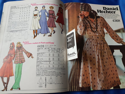 FABULOUS 1970s Vintage BUTTERICK Patterns Catalog Book - Fall 1975 Fashions - Featured Designers Betsey Johnson, Jane Tise, Kenzo, Daniel Hechter