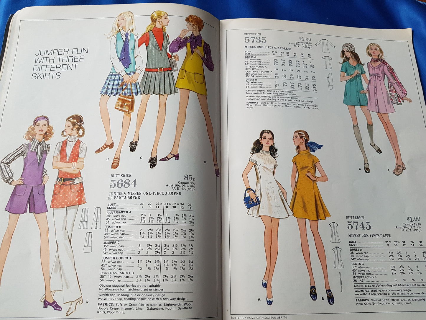 FABULOUS 1970s Vintage BUTTERICK Patterns Catalog Book -Summer 1970 Fashions - Featured Young American Designers-Chock Full of Fashions