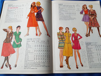 FABULOUS 1970s Vintage BUTTERICK Patterns Catalog Book - Fall 1970 Fashions - Featured Designer Mary Quant, Wonderful Vintage Fashions