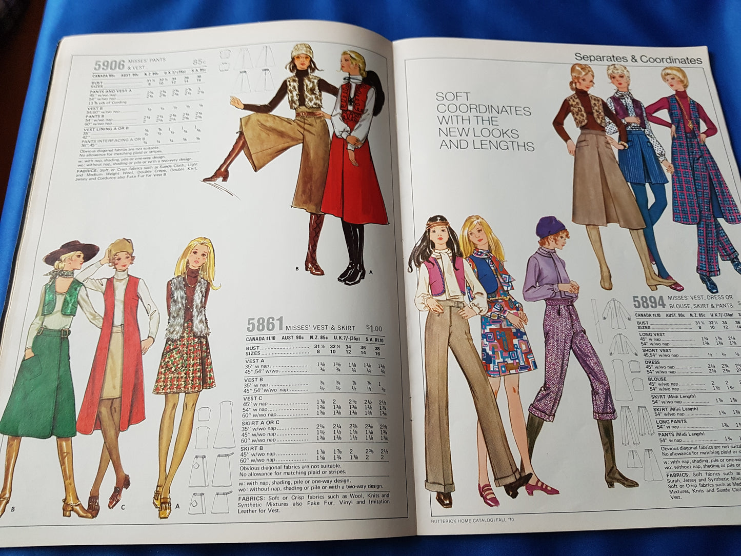 FABULOUS 1970s Vintage BUTTERICK Patterns Catalog Book - Fall 1970 Fashions - Featured Designer Mary Quant, Wonderful Vintage Fashions