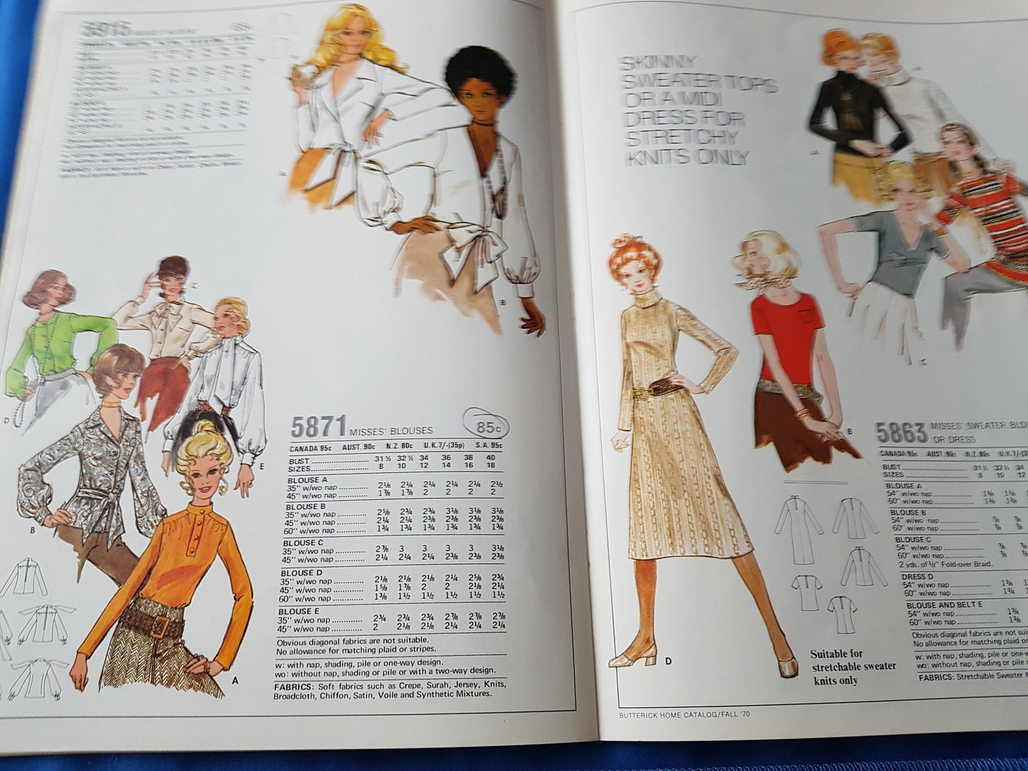 FABULOUS 1970s Vintage BUTTERICK Patterns Catalog Book - Fall 1970 Fashions - Featured Designer Mary Quant, Wonderful Vintage Fashions