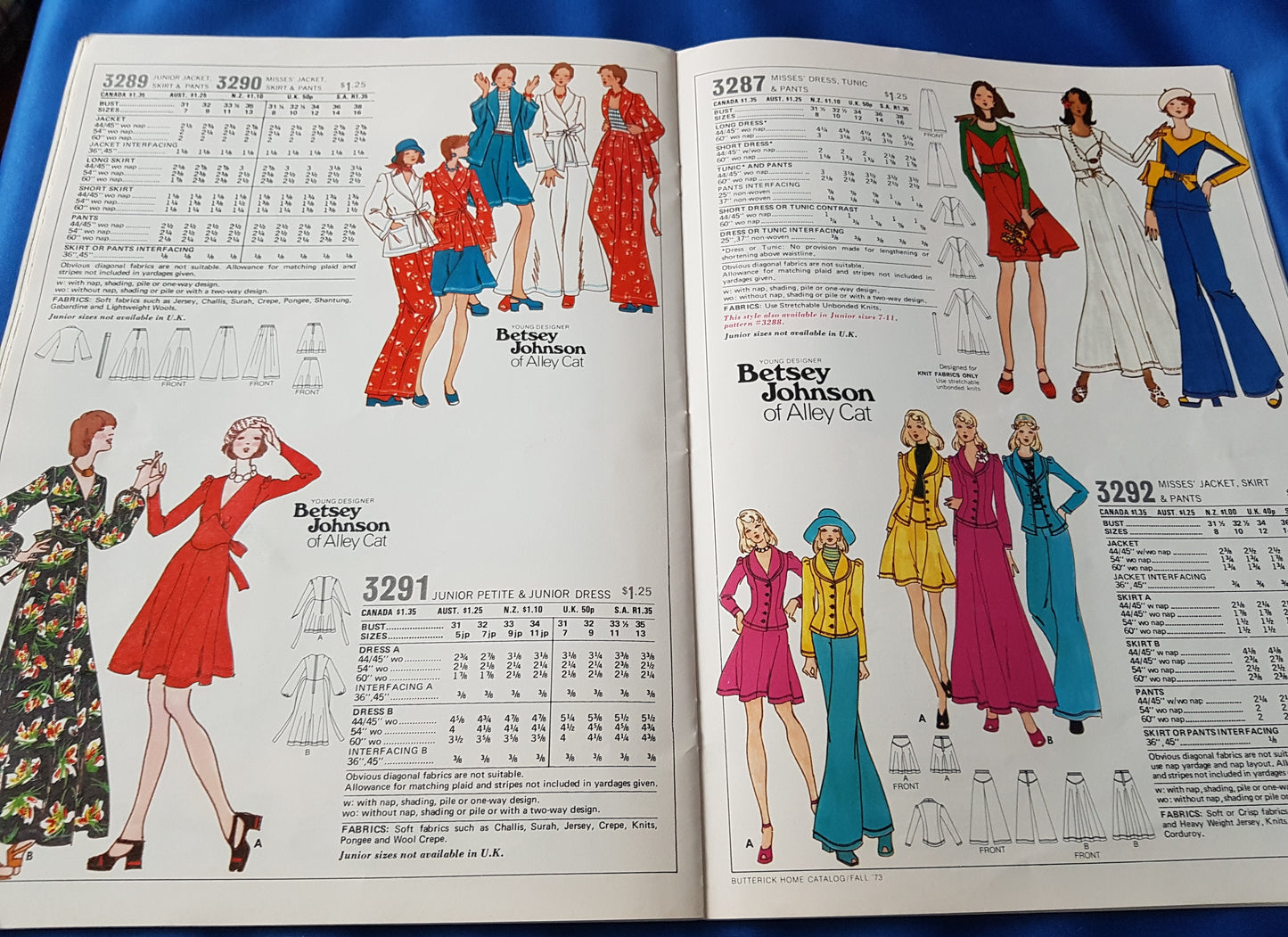 FABULOUS 1970s Vintage BUTTERICK Patterns Catalog Book - Fall 1973 Fashions - Featured Designers Willi Smith, Betsey Johnson Alley Cat, Wonderful Vintage Fashions