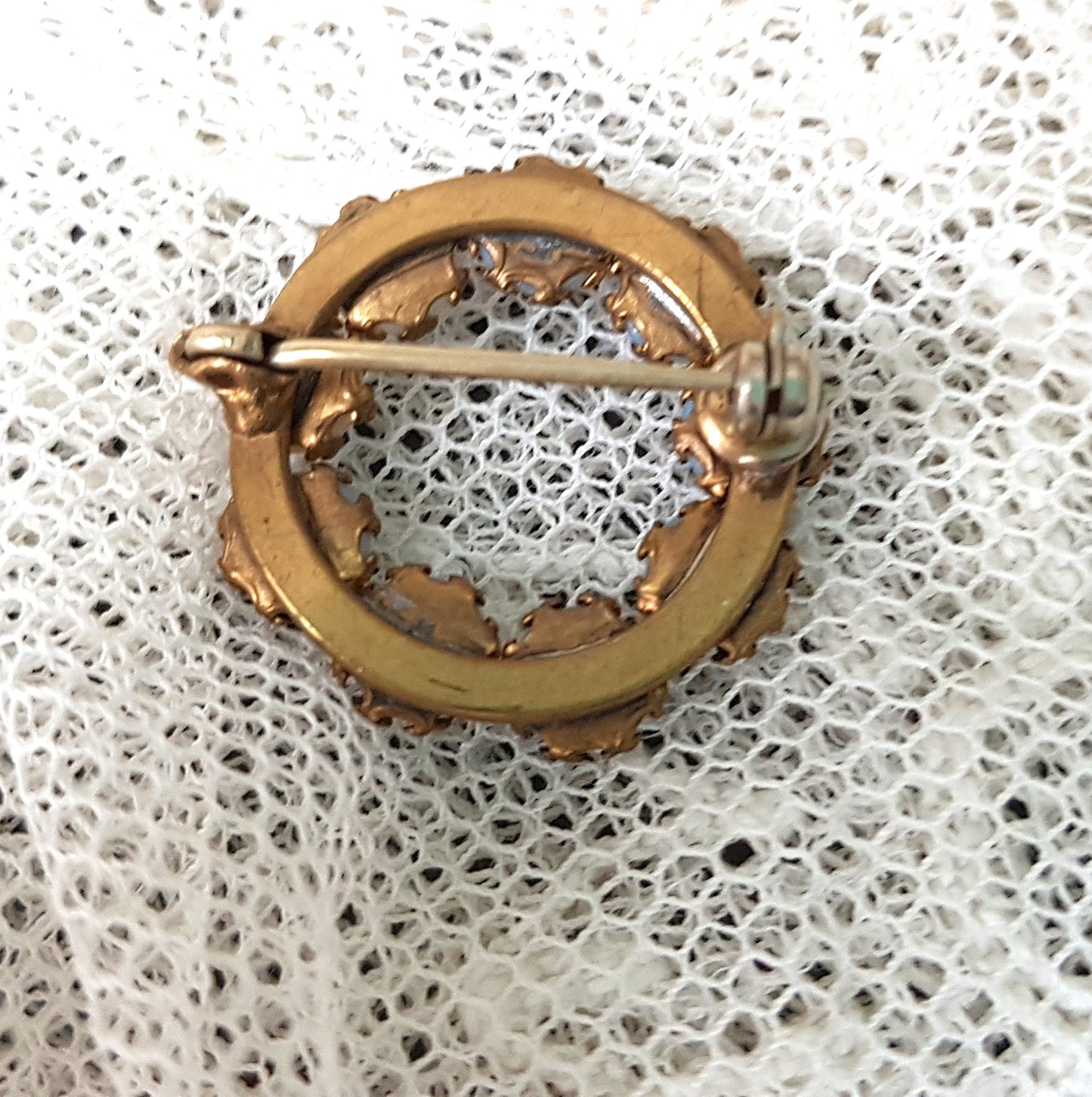 LOVELY Victorian Small Opaline Glass Brooch, Beautiful Fire Hues, Collectible Jewelry