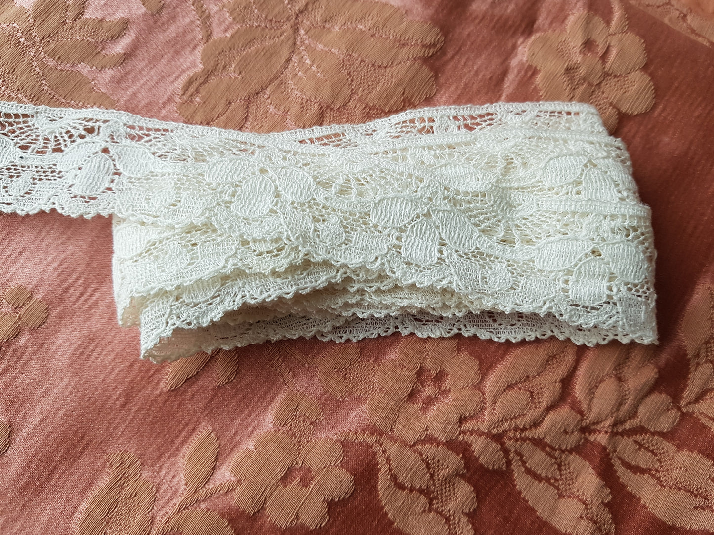LOVELY Vintage French Lace Cotton Trim, Intricate Pattern,Dolls,Heirloom Sewing, Fine Crafts, Collectible Vintage Lace