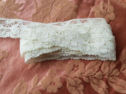 LOVELY Vintage French Lace Cotton Trim, Intricate Pattern,Dolls,Heirloom Sewing, Fine Crafts, Collectible Vintage Lace