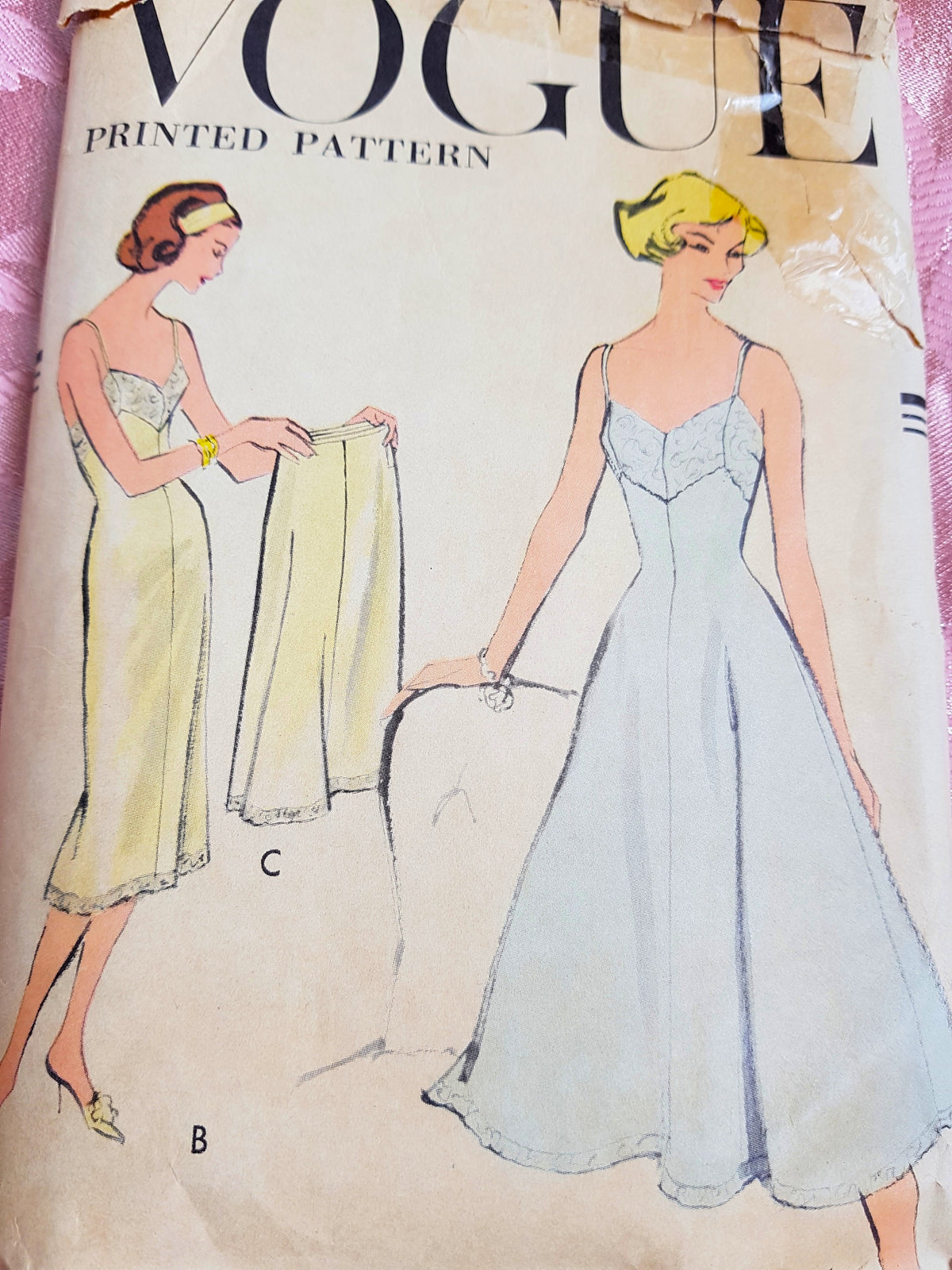 1950s FABULOUS Lingerie Pattern VOGUE 9358 Slips, Petticoat and Tap Pantie, Bust 32 Vintage Sewing Pattern