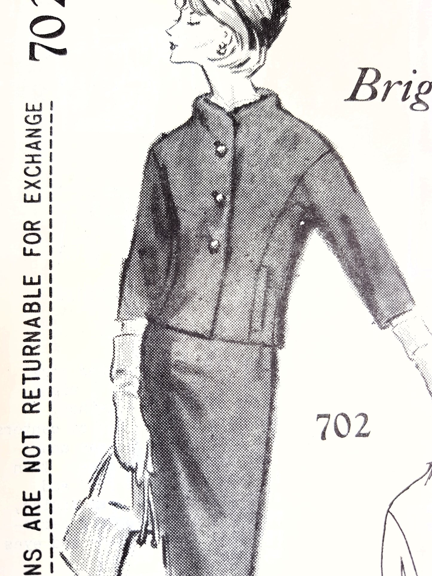 1960s CLASSY Brigance Slim Suit Pattern SPADEA 702 Bust 36 Vintage Sewing Pattern FF