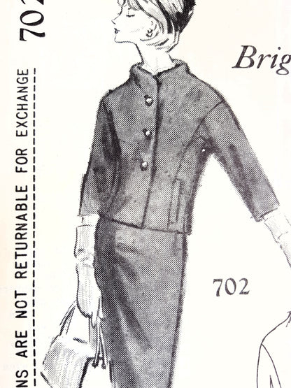 1960s CLASSY Brigance Slim Suit Pattern SPADEA 702 Bust 36 Vintage Sewing Pattern FF