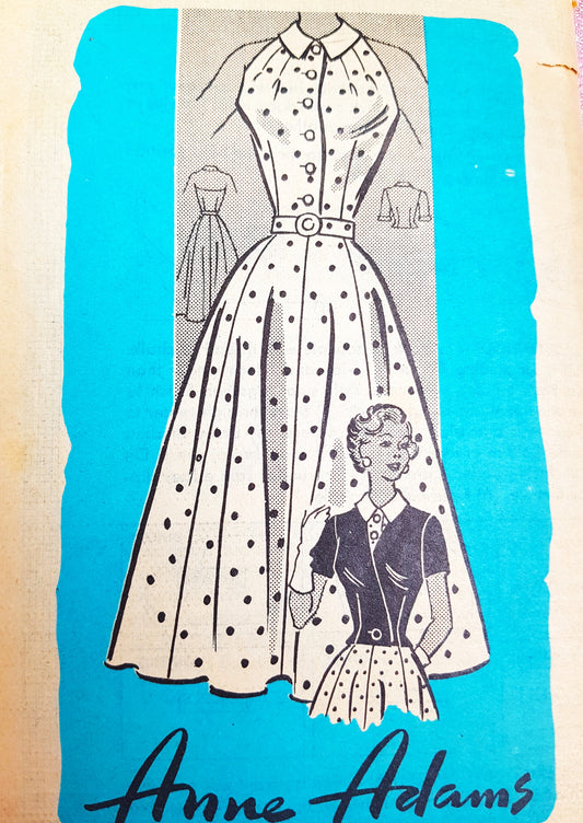 1950s BEAUTIFUL Sunback Halter Dress and Jacket Pattern ANNE ADAMS 4596 Flattering Design Bust 32 Vintage Sewing Pattern