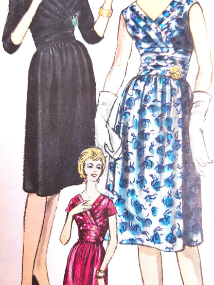 1960s LOVELY Cocktail Party Evening Dress Pattern VOGUE 5467 Three Flattering Designs Bust 38 Vintage Sewing Pattern