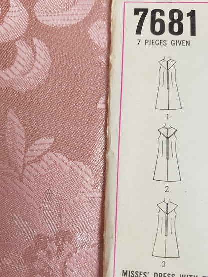 1960s MOD Dress Pattern SIMPLICITY 7681  Dress with Two Yokes Bust  31 Vintage Sewing Pattern