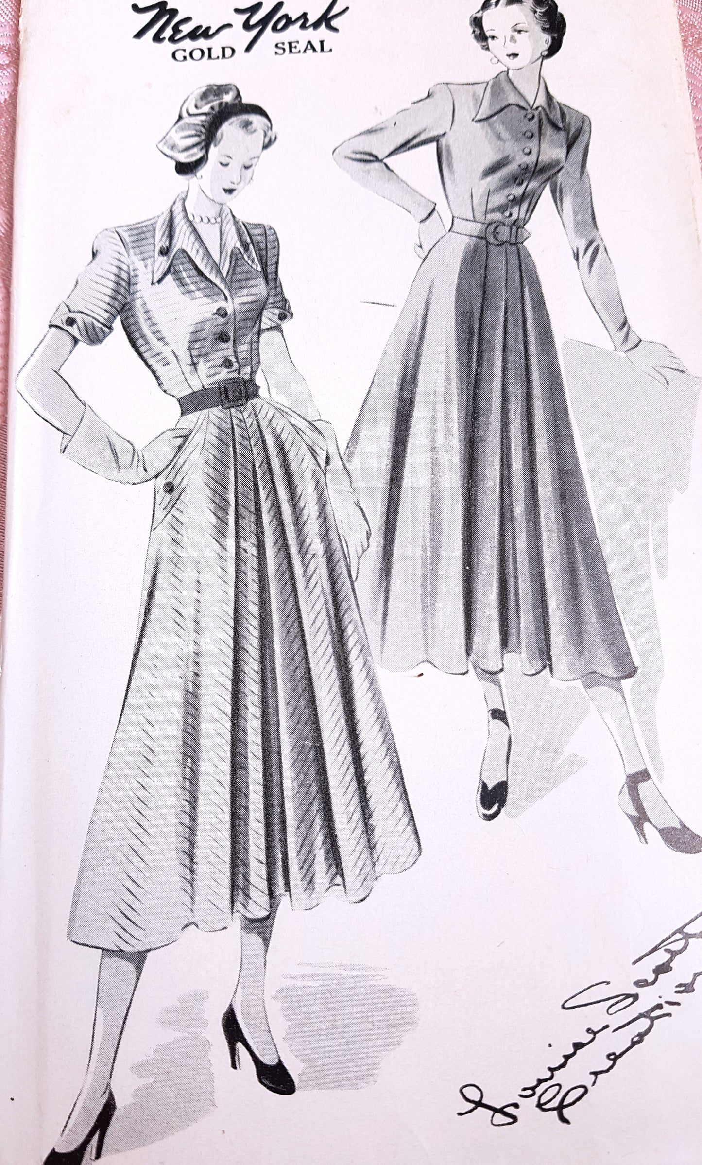Late 1940s BEAUTIFUL Dress Pattern NEW YORK 467 Louise Scott Creation Figure Flattery, Bust 32 Vintage Sewing Pattern FF