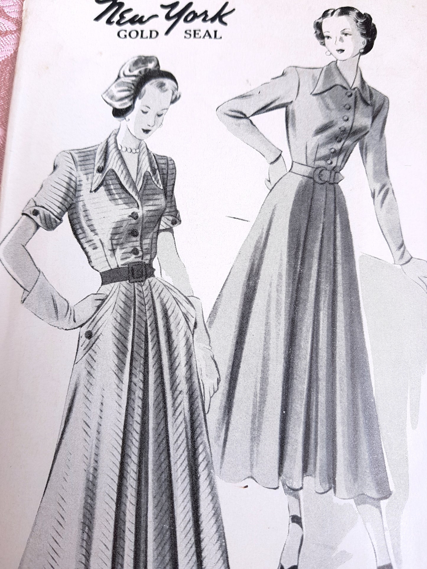 Late 1940s BEAUTIFUL Dress Pattern NEW YORK 467 Louise Scott Creation Figure Flattery, Bust 32 Vintage Sewing Pattern FF