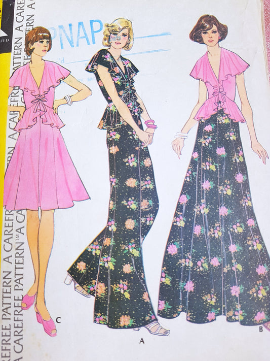 1970s FABULOUS Party Evening Top,Skirt and Pants Pattern McCALLs 4269 Lovely Styles Bust 34 Vintage Sewing Pattern FF