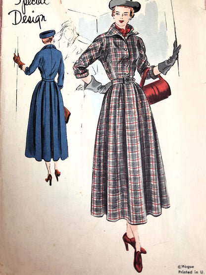 STYLISH 1940s Dress Pattern VOGUE Special Design 4912 Elegant Design, Bust 34 Vintage Sewing Pattern