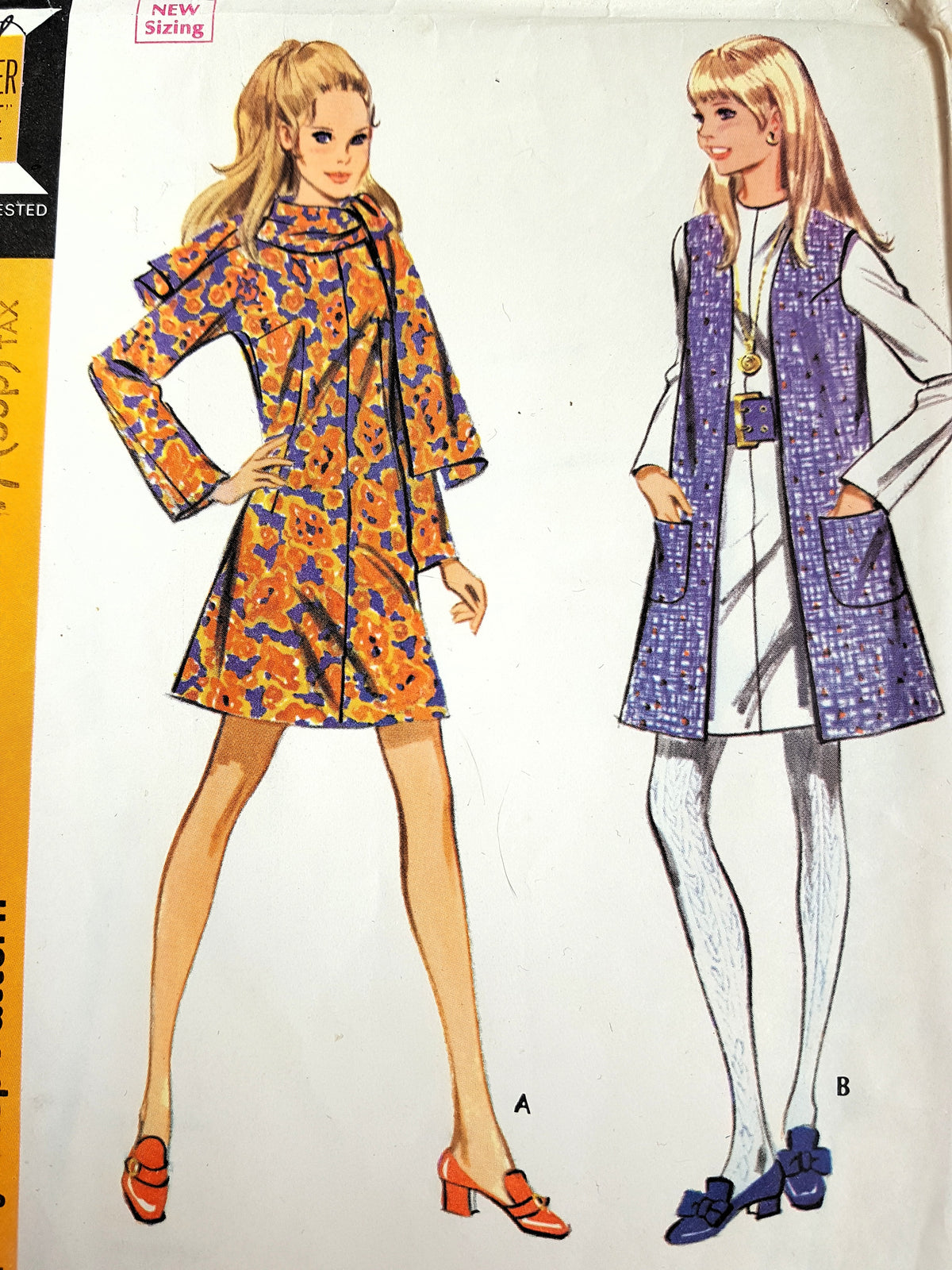 MOD 1960s Dress,Scarf ,Sleeveless Coat Pattern McCalls 2101 Bust 38 Vintage Sewing Pattern FF