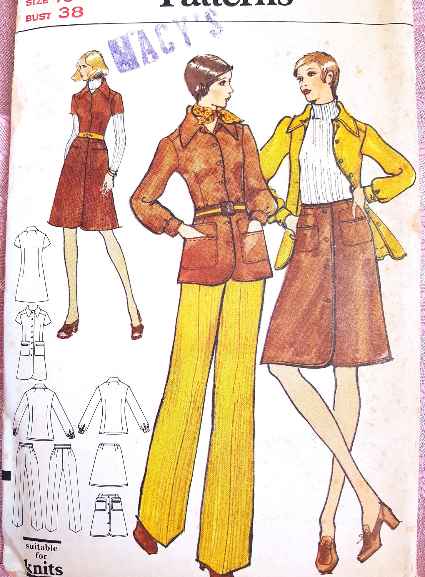 1970s FABULOUS  Jacket, Jumper, Skirt and Pants Pattern VOGUE 8405 Bust 38 Vintage Sewing Pattern FF