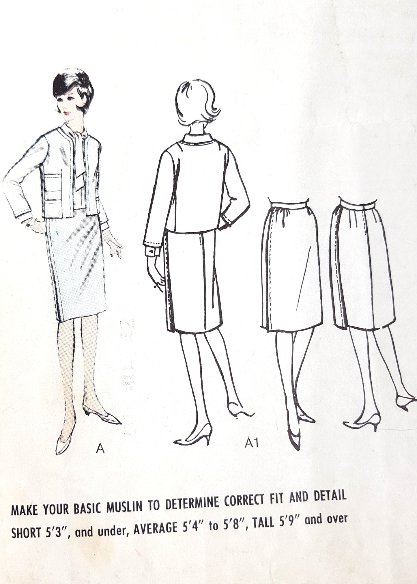 1960s STUNNING Chanel Like Suit Pattern VOGUE 3019 Slim Skirt and Beautiful Jacket Proportioned Bust 40 Vintage Sewing Pattern FF