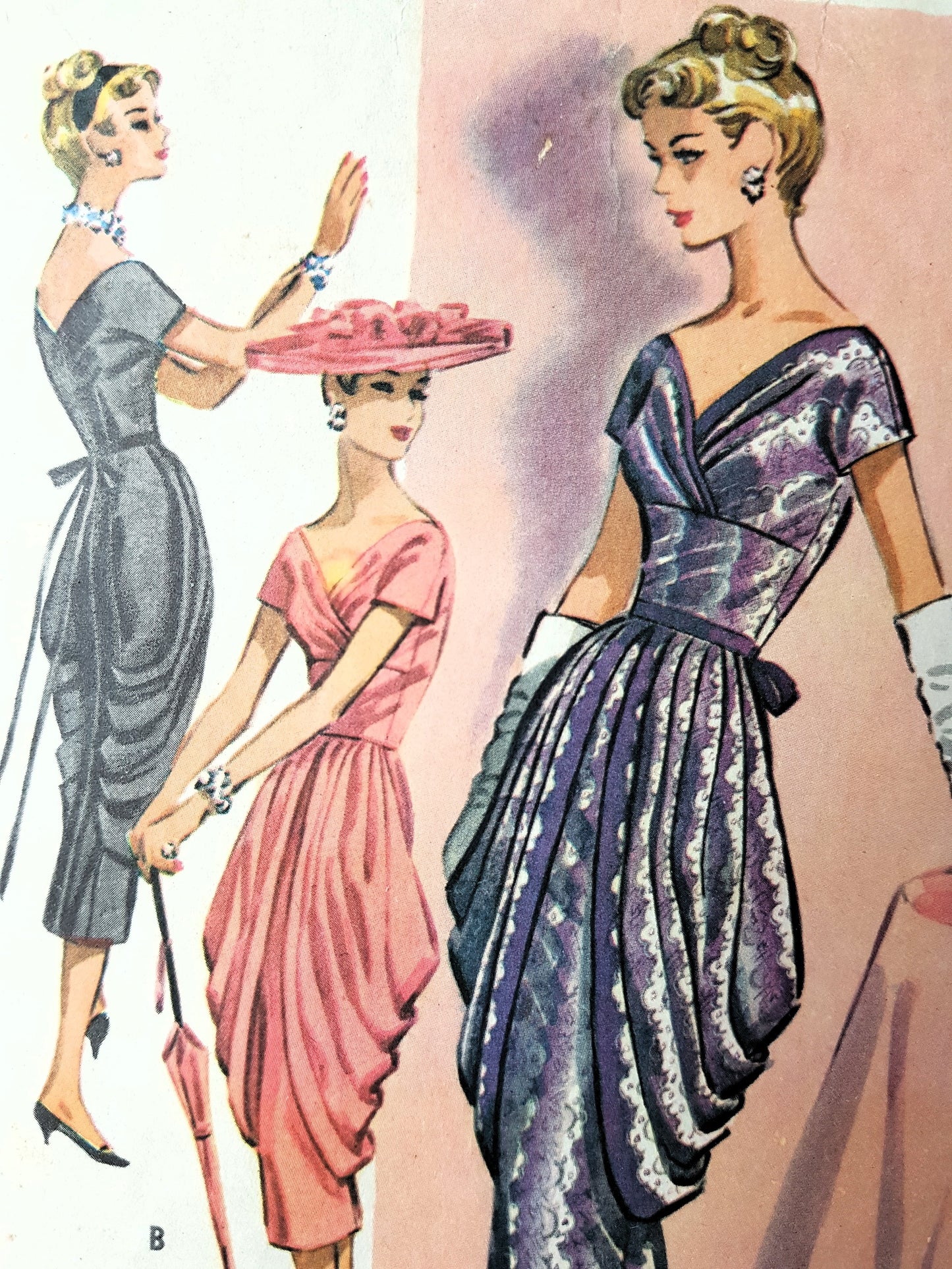 1950s UNIQUE Evening Party Dress Pattern McCALL's 3957 Lovely Couture Details, Bust 36 Vintage Sewing Pattern