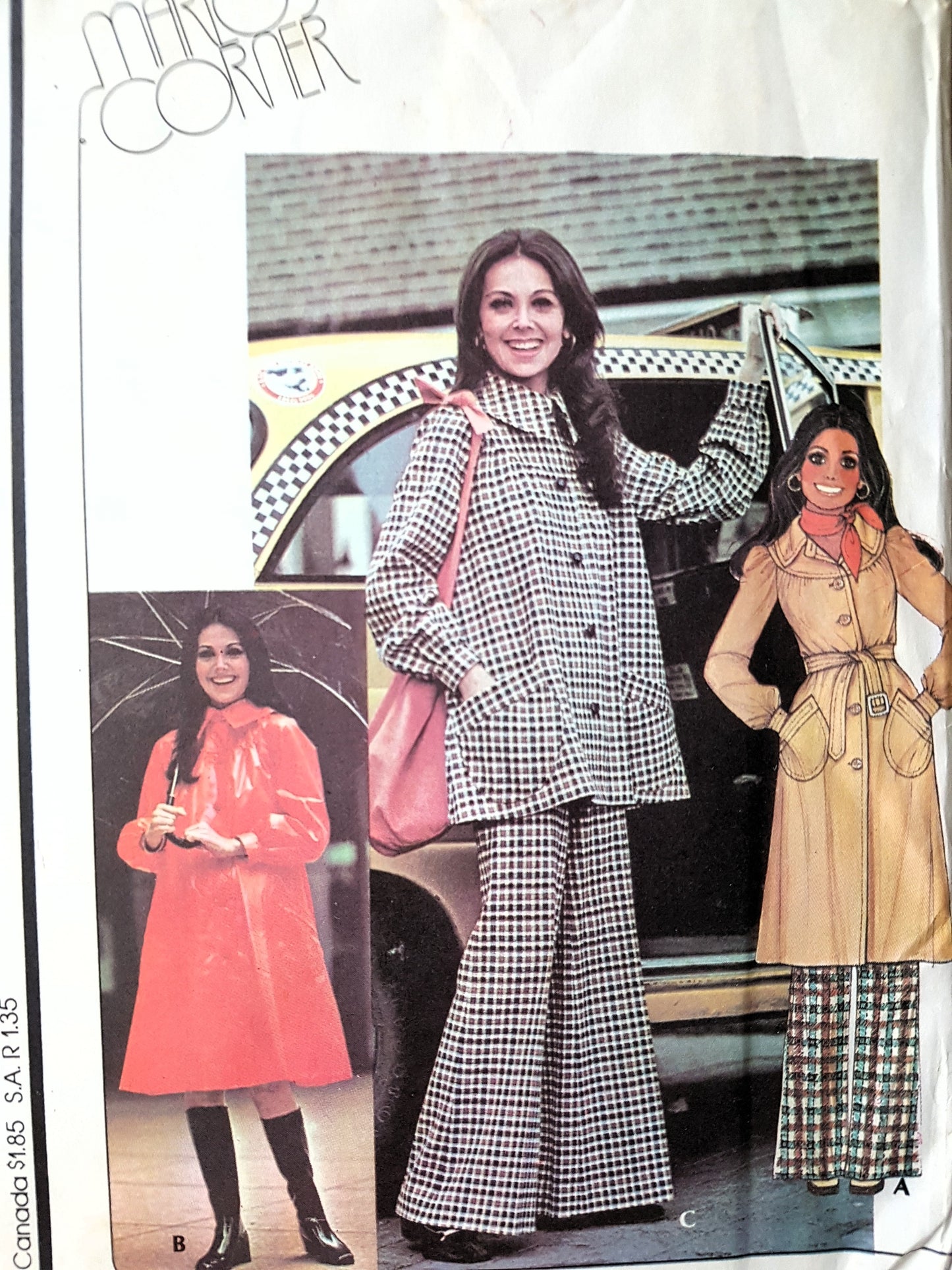 1970s Trench Coat and Pants Pattern  McCALLS 4646 Tent Style Coat or Jacket,High Waist Pants Bust 36 Vintage Sewing Pattern FF