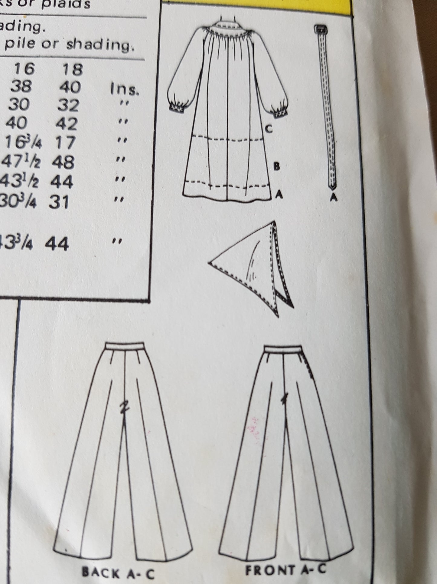 1970s Trench Coat and Pants Pattern  McCALLS 4646 Tent Style Coat or Jacket,High Waist Pants Bust 36 Vintage Sewing Pattern FF