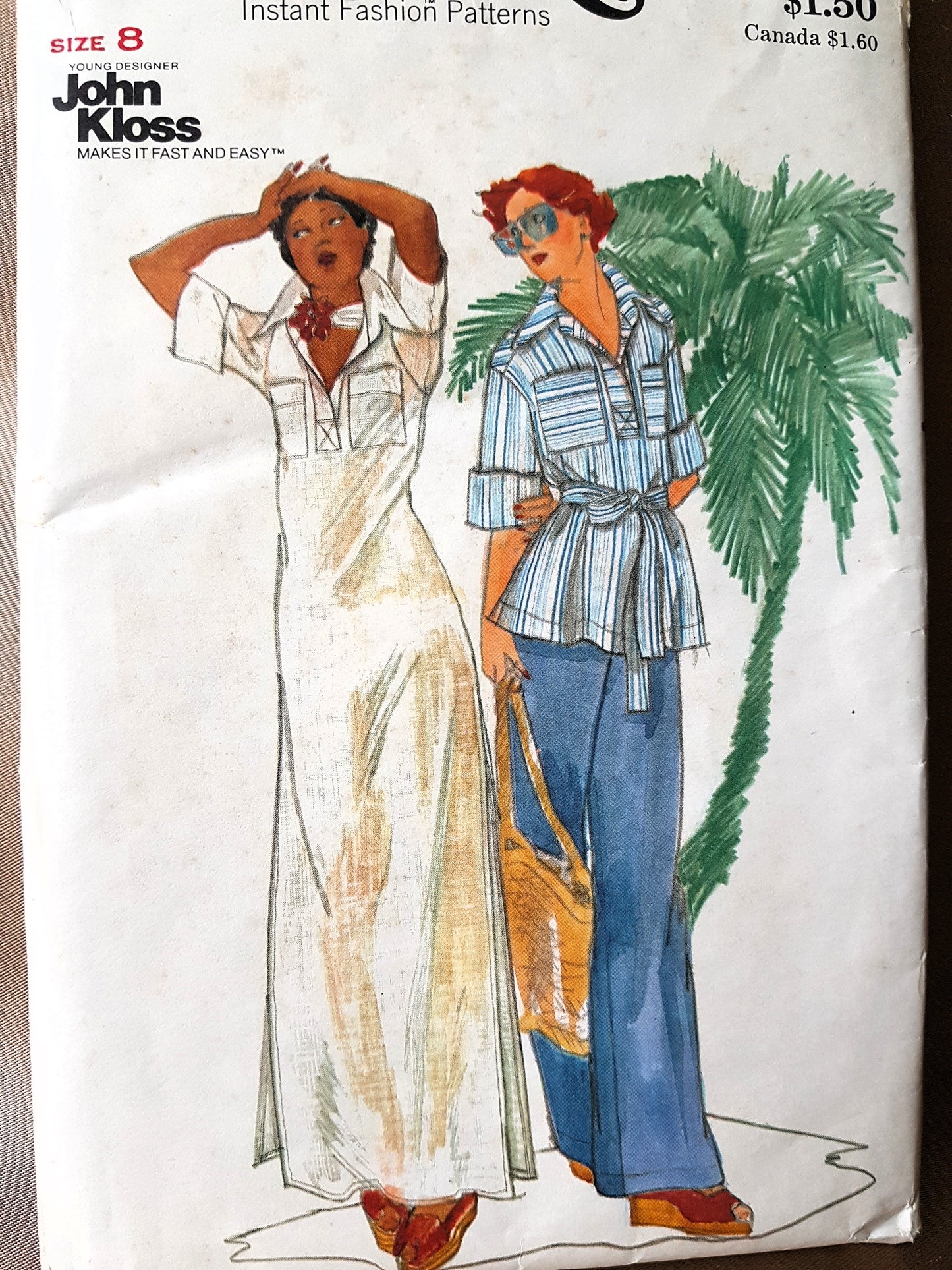 FABULOUS 1970s John Kloss Maxi Dress or Top and Pants Pattern BUTTERICK 4251 Bust 31 Vintage Sewing Pattern