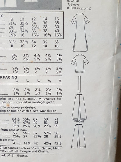 FABULOUS 1970s John Kloss Maxi Dress or Top and Pants Pattern BUTTERICK 4251 Bust 31 Vintage Sewing Pattern