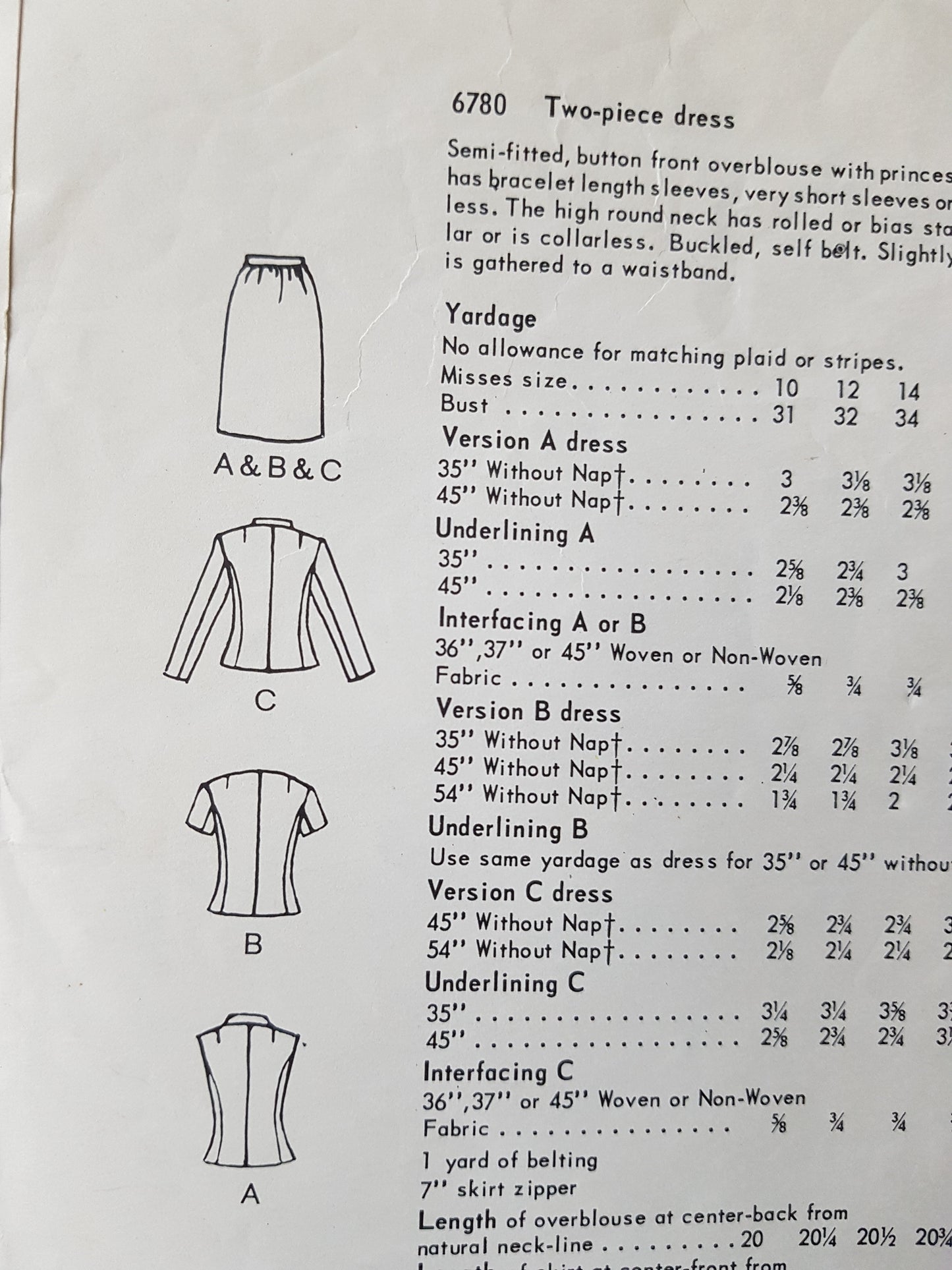 1960s MOD Two Pc Dress Pattern VOGUE 6780 Three Wonderful Versions Bust 31 Vintage Sewing Pattern