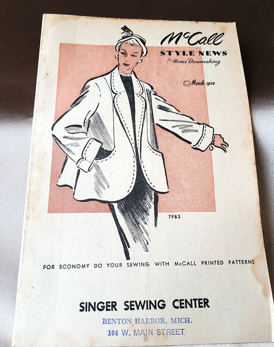 FABULOUS Vintage March 1950 McCALL Patterns Style News Flyer Catalog with 16 Pages Gorgeous Inspiring Pattern Illustrations