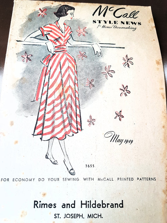 FABULOUS Vintage May 1949 McCALL Patterns Style News Flyer Catalog with 16 Pages Gorgeous Inspiring Pattern Illustrations