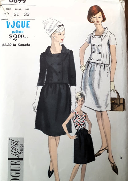1960s ELEGANT Suit and Blouse Pattern VOGUE Special Design 6699 Bust 31 Vintage Sewing Pattern FF