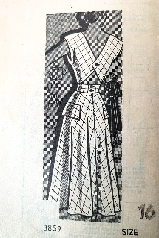 Late 40s Sundress and Flared Back Jacket Pattern AMERICAN WEEKLY 3859 Cut Out Sun Back Dress Bust 34 Vintage Sewing Pattern FF