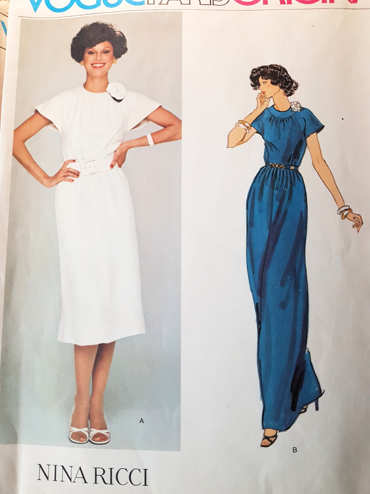 1970s NINA RICCI Evening Dress Pattern VOGUE Paris Original 1318 Two Lengths Bust 32-1/2 Vintage Sewing Pattern