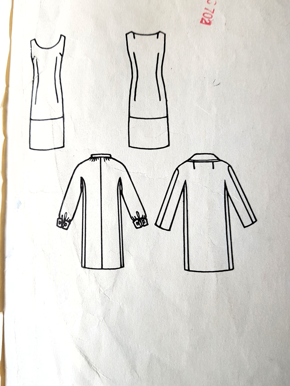 STYLISH 1960s Tunic Dress and Coat VOGUE Paris Original 1462 by JACQUES HEIM Bust 34 Vintage Sewing Pattern