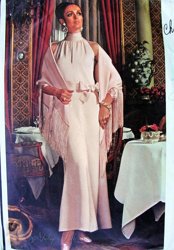 1960s Elegant Dior Evening Gown and Stole Pattern Vogue Paris Original 2230 Stunning Design Bust 34