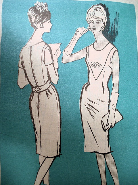 1960s DESIGNER WIGGLE DRESS PATTERN ALICE SCHWEITZER