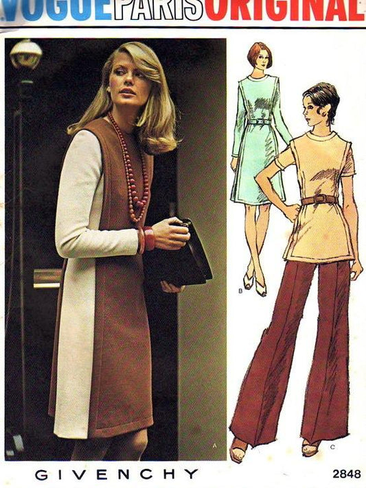 VOGUE PARIS Original Vintage Sewing Pattern 2848 GIVENCHY  Dress, Tunic and Pants Vintage Sewing Pattern FACTORY FOLDED
