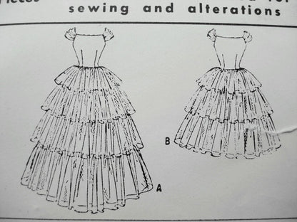 1950s McCalls Pattern 3113 DREAMY Romantic WEDDING DRESS BRIDAL GOWN  Multi Tiered Tulle Full Skirted Fitted Bodice Flattering Neckline Ante Bellum Design