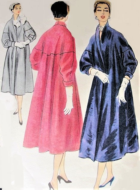 1950s GORGEOUS Day or Evening Coat Pattern McCALLS 3161 Beautiful Design Bust 34 Vintage Sewing Pattern