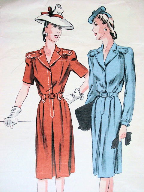 1940s STYLISH Tailored Dress Pattern VOGUE COUTURIER DESIGN 316 Classic Forties Style Bust  32 Vintage Sewing Pattern