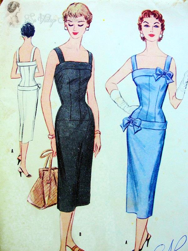 1950s  Slim Cocktail or Sun Dress Pattern Figure Molding Ava Gardner Style McCalls 3186 Vintage Sewing Pattern UNCUT Bust 30