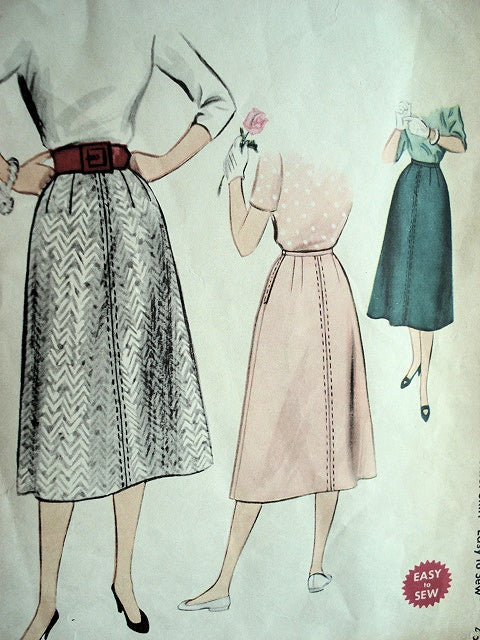 1950s Skirt Pattern EASY TO SEW Skirt  McCALLS 3338 Vintage Sewing Pattern