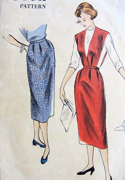 1950s Slim Skirt and Jumper Skirt Pattern EASY TO MAKE Vogue 3429 Vintage Sewing Pattern