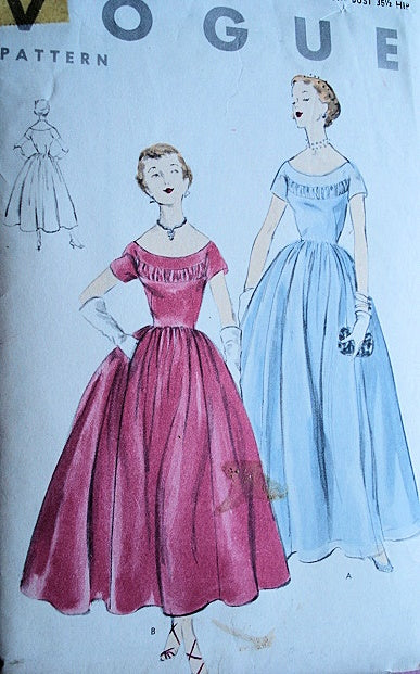 1950s GOWN  PATTERN 2 LENGTHS VOGUE 3499